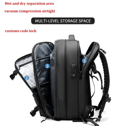 Purilite Select 17-Inch Laptop Vacuum Compression Backpack | Business Travel Backpack | Expandable Large Capacity School & Outdoor Bag | Waterproof Oxford