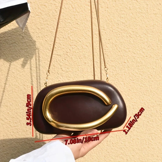 Purilite Select Gold Metal Closure Box Clutch Bag