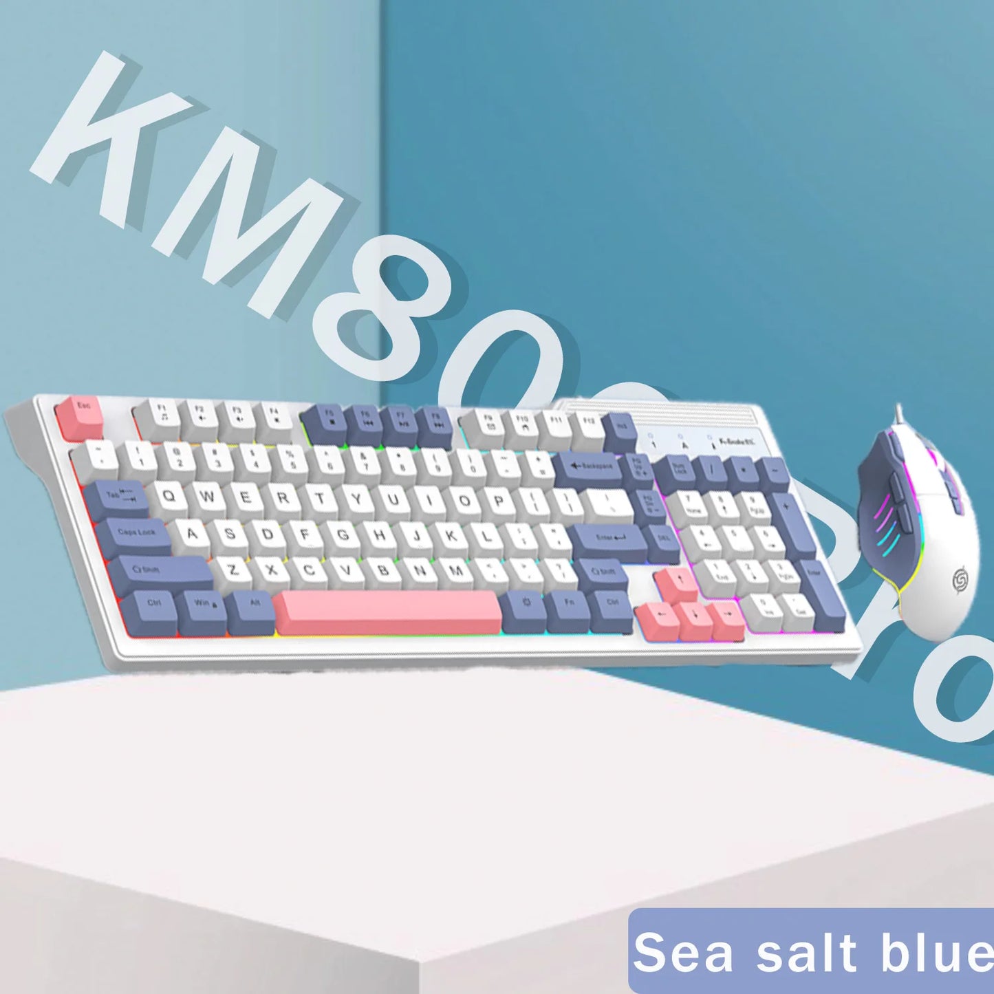 Purilite Select KM800 Pro Wired Mechanical Feel Keyboard and Mouse Set