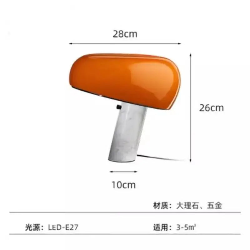 Purilite Select Italian Luxury Designer Mushroom Marble LED Desk Lamp