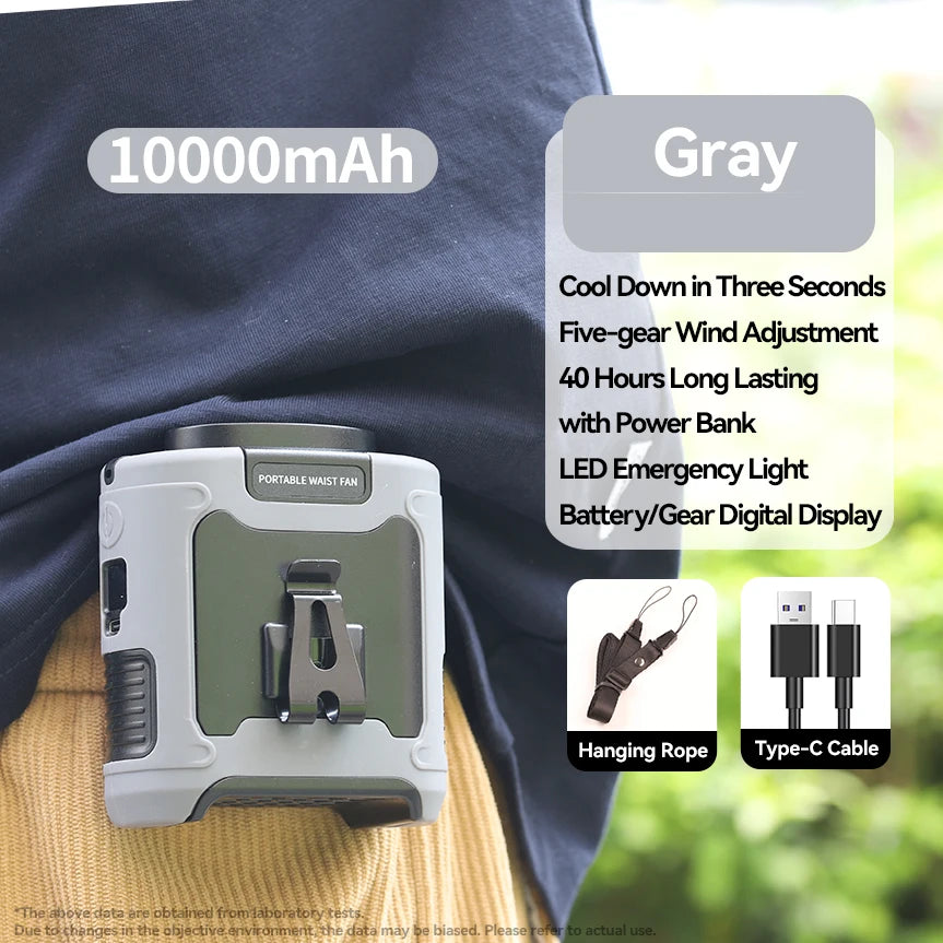 Purilite Select 20000mAh Outdoor Portable Waist & Hanging Neck Fan