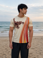 CLEARANCE SALE-Off White Tee Shirt | Large Size Performance Training Tee | Fitness Workout Sports Top | Unique Design Athletic Wear
