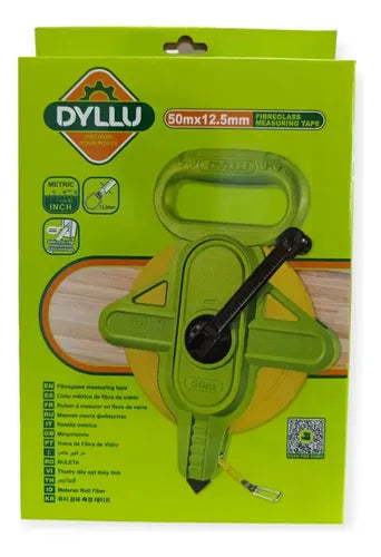 Dyllu 50m x 12.5mm Fiberglass Measuring Tape – Durable Long-Reach Measuring Tape