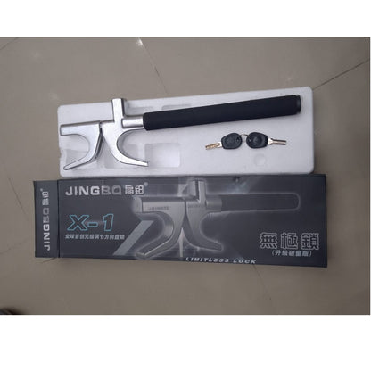 Anti-Theft Crook Steering Lock for Cars Black & Silver