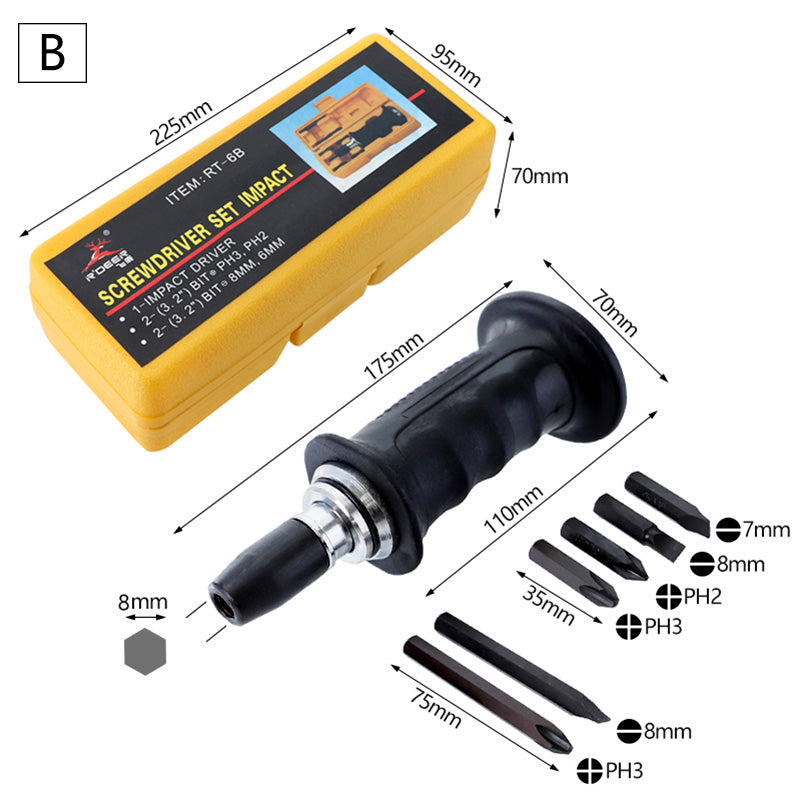 R'DEER 7-in-1 Manual Impact Screwdriver Set