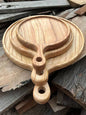 4Pcs (8 ", 10", 13", 16')Serving Round Wooden Tray with Handle " Pure Wooden "