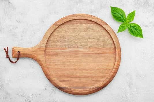 10" Serving Round Wooden Tray with Handle " Pure Wooden "