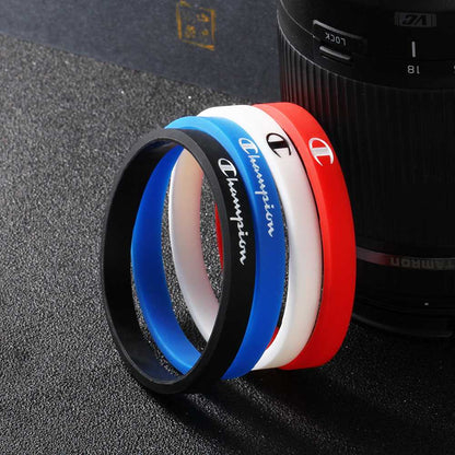 Champion Silicone Bracelet Wristband Pack Of Three RED