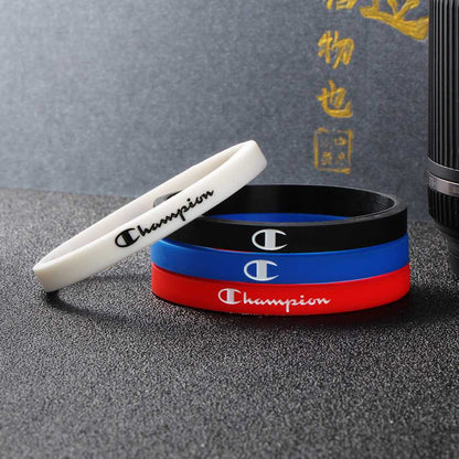 Champion Silicone Bracelet Wristband Pack Of Three RED