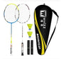 Purilite Select Carbon Graphite Badminton Racket Set | 2 Player Full Carbon Fiber Racquets | Lightweight Professional Badminton Kit with Carrying Bag