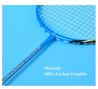 Purilite Select Carbon Graphite Badminton Racket Set | 2 Player Full Carbon Fiber Racquets | Lightweight Professional Badminton Kit with Carrying Bag