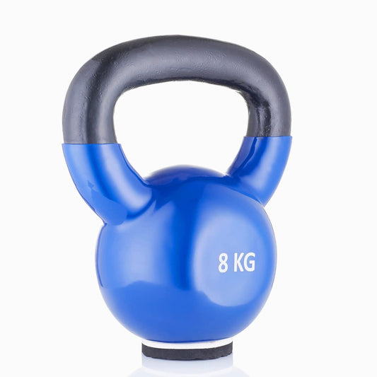B Fit Vinyl Kettlebell 8kg – Iron Kettlebell for Strength Training