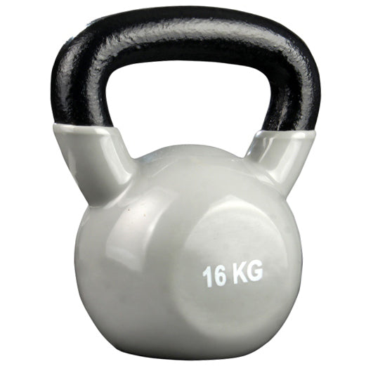B Fit Vinyl Kettlebell 16kg – Iron Kettlebell for Strength Training