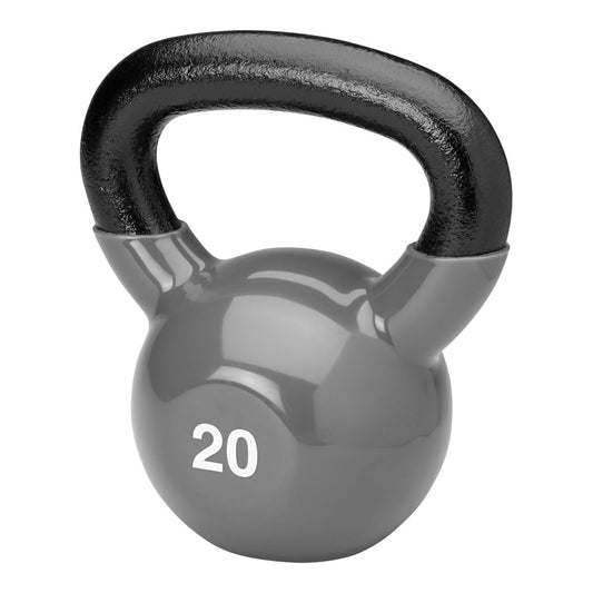 B Fit Vinyl Kettlebell 20kg – Cast Iron Kettlebell for Strength Training