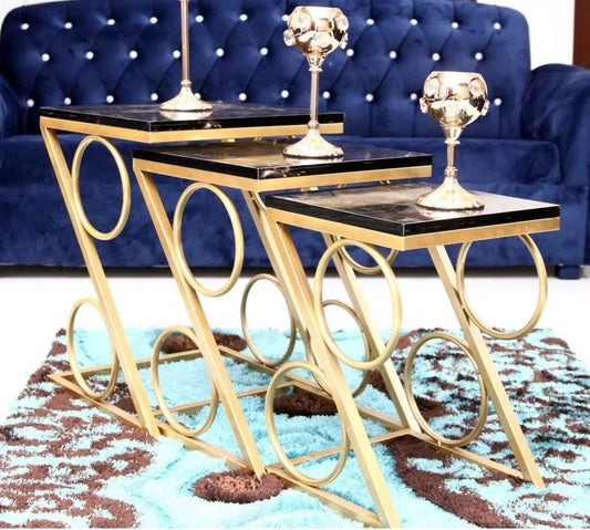 Modern Gold & Black Nesting Tables