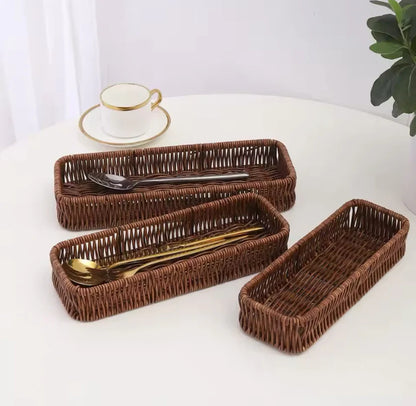Plastic Imitation Rattan Storage Basket