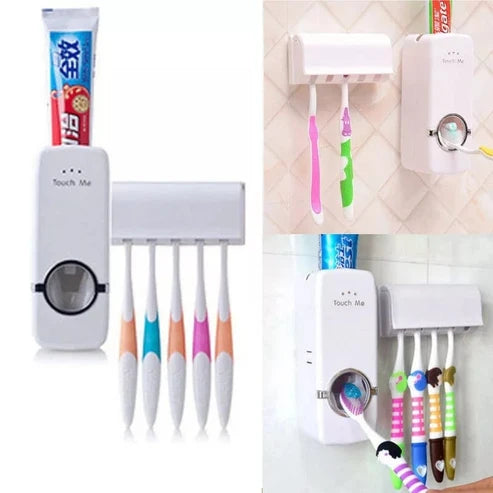 Automatic Toothpaste Dispenser with Brush Holder
