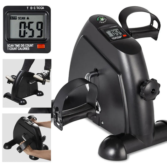 Mini Exercise Bike Portable Pedal Exerciser with LCD Monitor