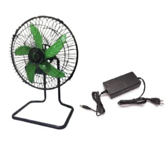 Purilite Select 14-Inch High Speed 12V DC Table Fan with Pure Copper Motor and Power Supply