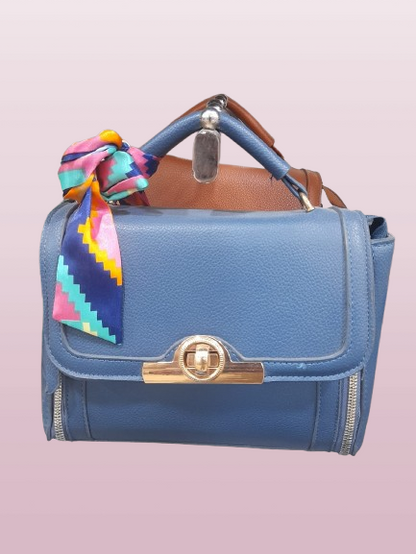 Elegant Blue Zipper Women’s Purse