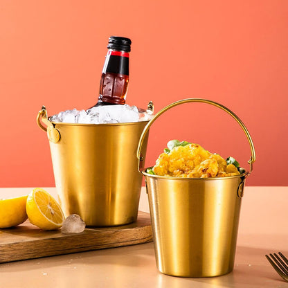 Stainless Steel Small Portable Ice Bucket Perfect for Home, Parties & Outdoor Use