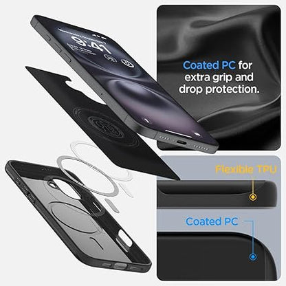 Apple iPhone 16 Thin Fit MagFit Case by Spigen ACS08186 Black