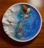 Handmade Ocean Beach Resin Tray with Seashells & Starfish