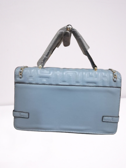 Grey Shiny Women’s Purse with Elegant Golden Chain Design