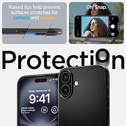 Apple iPhone 16 Plus Thin Fit MagFit Case by Spigen ACS08060 Black