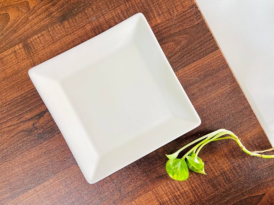 9.5" x 9.5" Square Melamine Plate – White