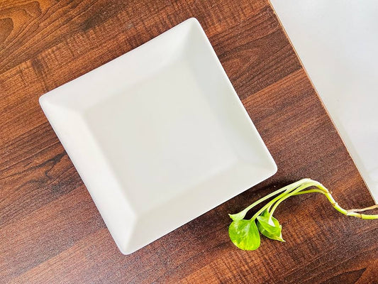 9.5" x 9.5" Square Melamine Plate – White