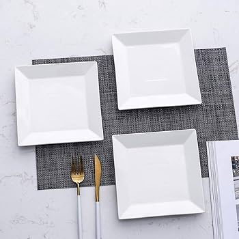 9.5" x 9.5" Square Melamine Plate – White