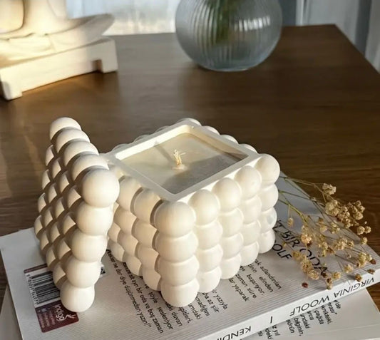 Bubble Cube Candle – Minimalist Decorative Soy & Palm Wax Candle
