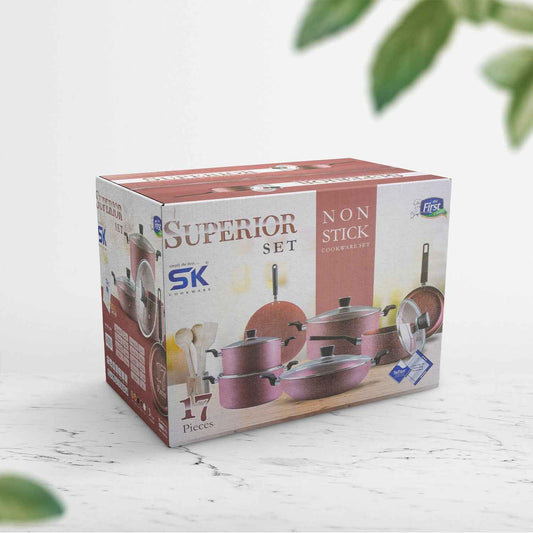 17 Pieces Non-Stick Marble Coated Superior Gift Set