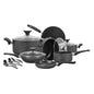 17-Piece Non-Stick Cookware Set Elegant Black Finish with Tempered Glass Lids