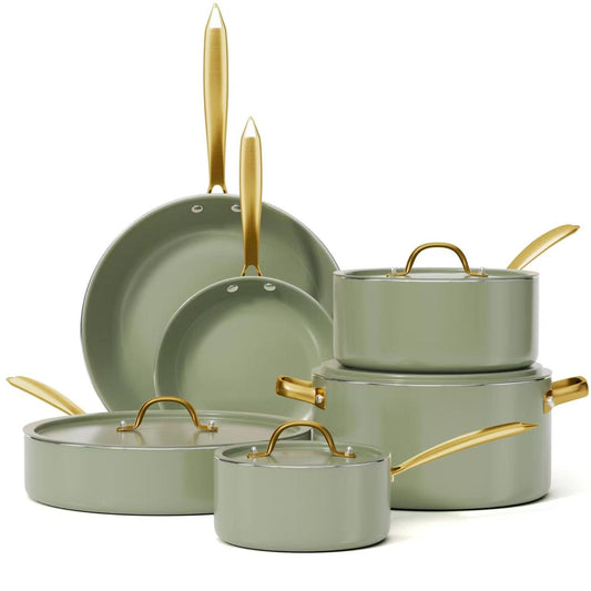16-Piece VONIKI Ceramic Cookware Set Nonstick, Toxin-Free, Induction & Oven Safe