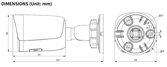 TC-C34WP Spec:W/E/Y/4mm/V4.0 Tiandy Lite Bullet 4MP Fixed 4mm