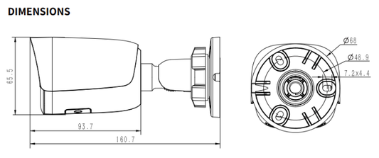 TC-C34WS Spec:I5W/E/Y/2.8mm/V4.2 Tiandy Lite Color Maker Tri-Light Bullet 4MP Fixed 2.8mm IP67 POE