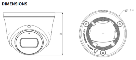 TC-C34XS Spec:I3W/E/Y/2.8mm/V4.2 Tiandy Lite Color Maker Tri-Light Turret 4MP Fixed 2.8mm IP67 POE