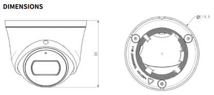TC-C38XS Spec:I3/E/Y/M/2.8mm/V4.0 Tiandy Lite Lite Star Turret 8MP Fixed 2.8mm IP67 POE Full metal housing