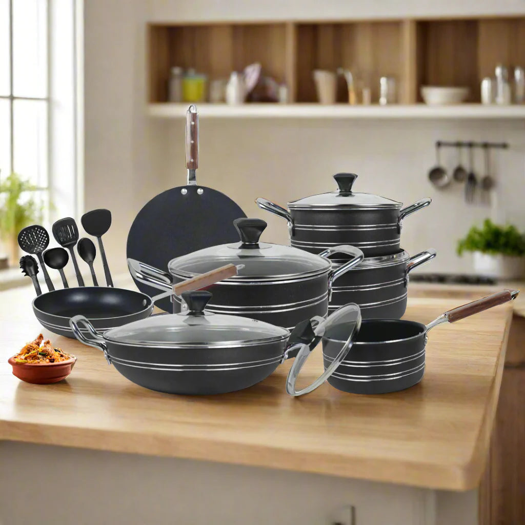 17 Pieces Non-Stick Galaxy Gift Pack Set | Premium Non-Stick Cookware