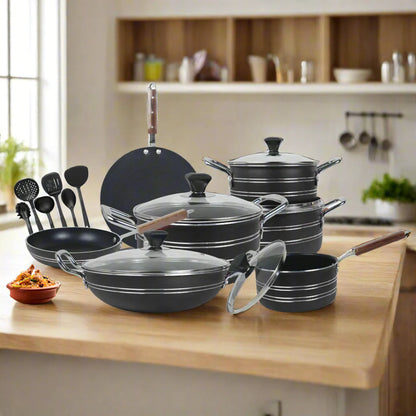 17 Pieces Non-Stick Galaxy Gift Pack Set | Premium Non-Stick Cookware