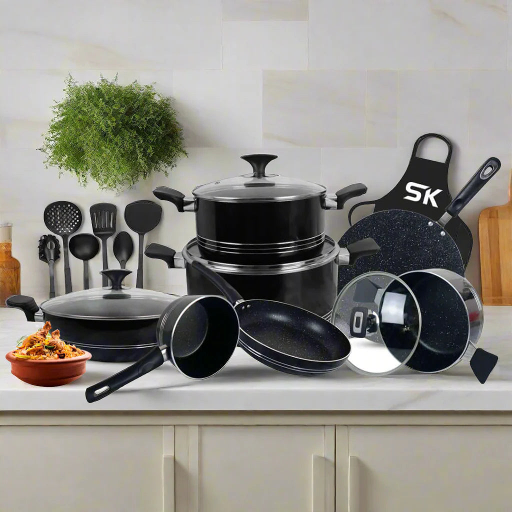 Cookware Elite Gift Pack Set 17-Piece Non-Stick Cookware Set