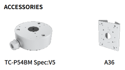 TC-C38WQ Spec:I5W/E/Y/4mm/V4.2 Tiandy Pro Early Warning+SMD Bullet 8MP Fixed 4mm IP67 Support tripwire perimeter+Human/Vehicle Classification