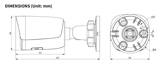 TC-C35WS Spec: I5/E/Y/M/H/4mm/V4 5MP Starlight IR Bullet Camera Full Metal Housing POE, IP67