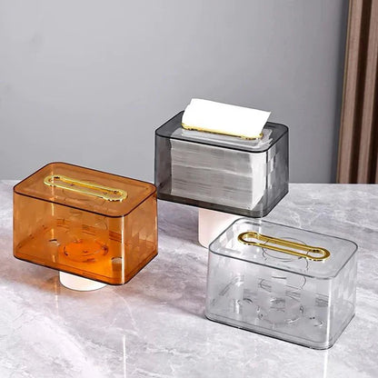 Luxury Tissue Box Holder, Multifunctional Desktop Organizer for Home and Office