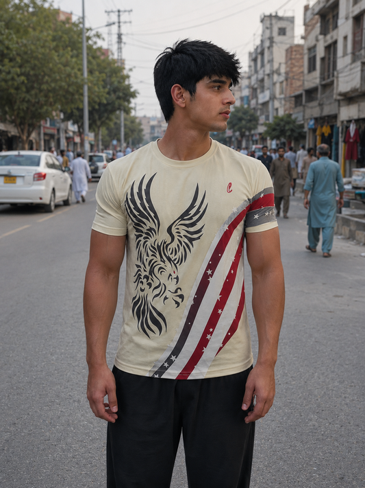 CLEARANCE SALE-Off White Tee Shirt | Large Size Performance Training Tee | Fitness Workout Sports Top | Unique Design Athletic Wear
