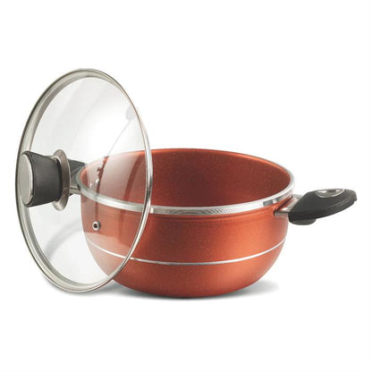18 Pieces Marble Coated Gift Pack Daisy Cookware Set (Copper Finish)