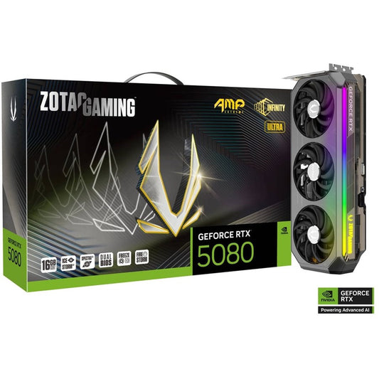 ZOTAC GAMING GeForce RTX 5080 AMP Extreme INFINITY ULTRA 16GB GDDR7 Graphics Card