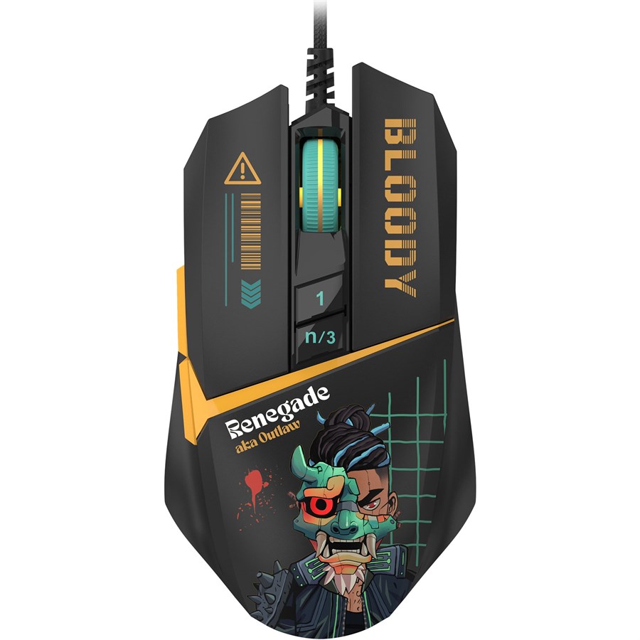 A4Tech Bloody W63 Max Renegade RGB Gaming Mouse Midnight